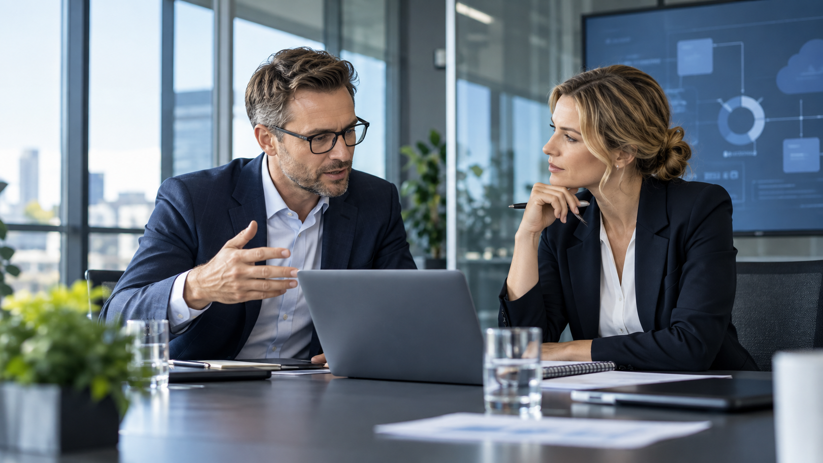 Besprechung einer IT-Lösung im B2B-Vertrieb